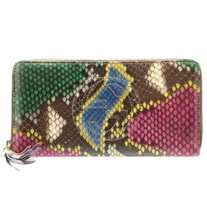 Gucci Soho Python Multicolor Zip Around Long Wallet